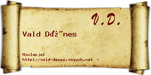 Vald Dénes névjegykártya